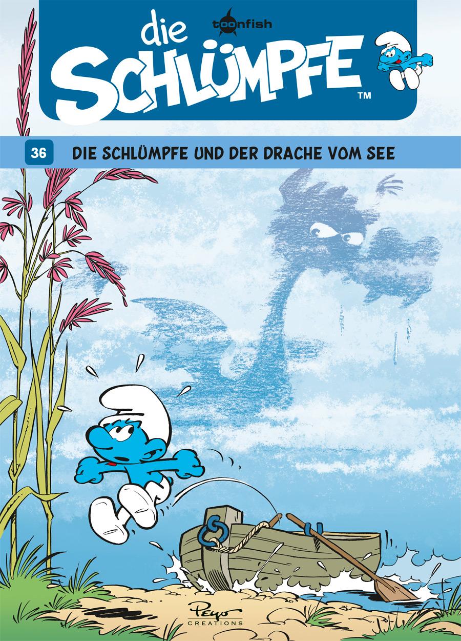 Vorderes Coverbild Die Schlümpfe 36. Die Schlümpfe und der Drache vom See