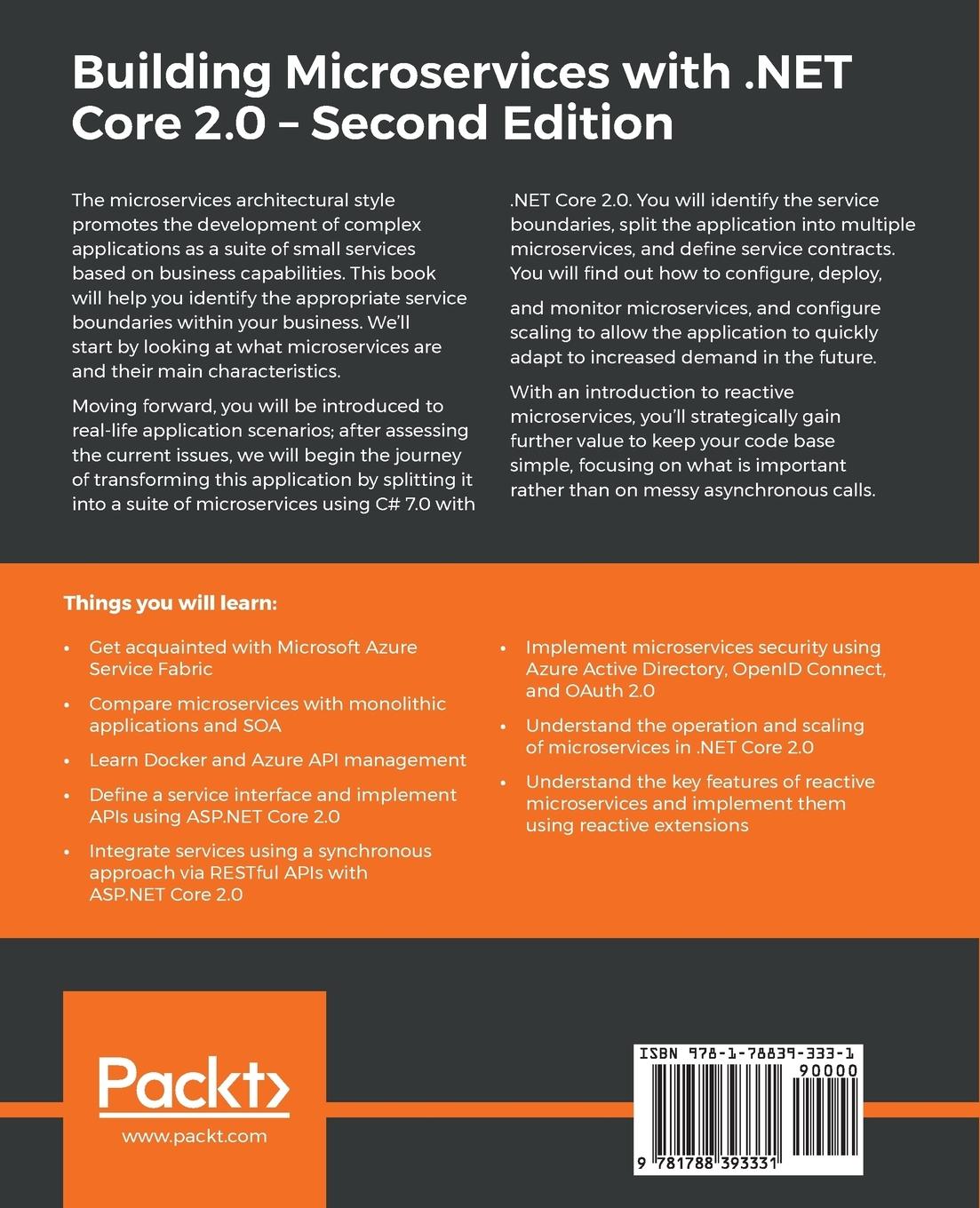 Rückseitencover Building Microservices with .NET Core 2.0