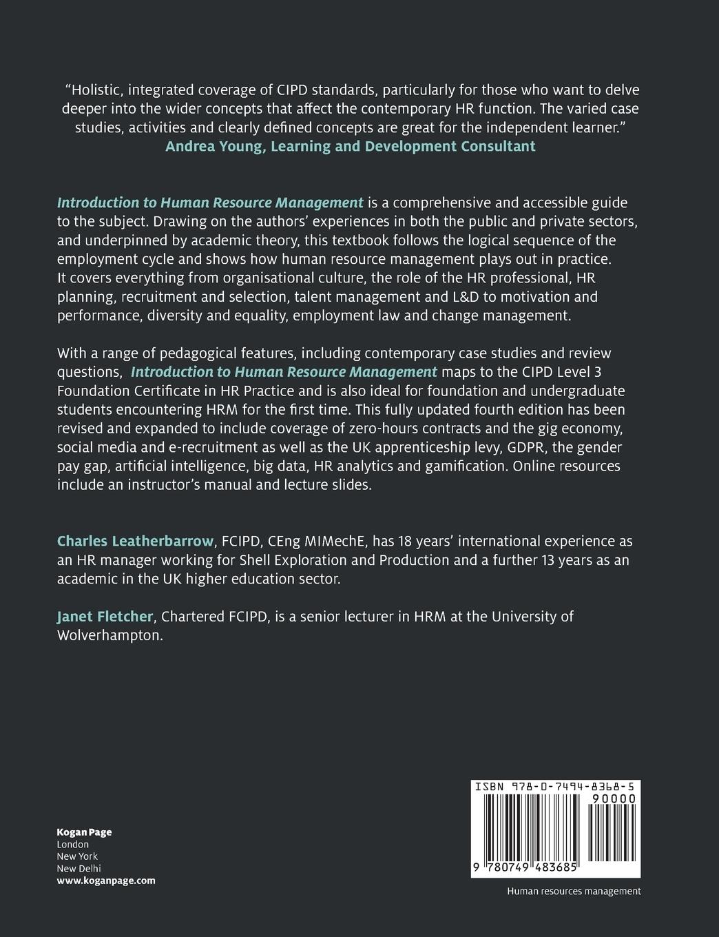 Rückseitencover Introduction to Human Resource Management