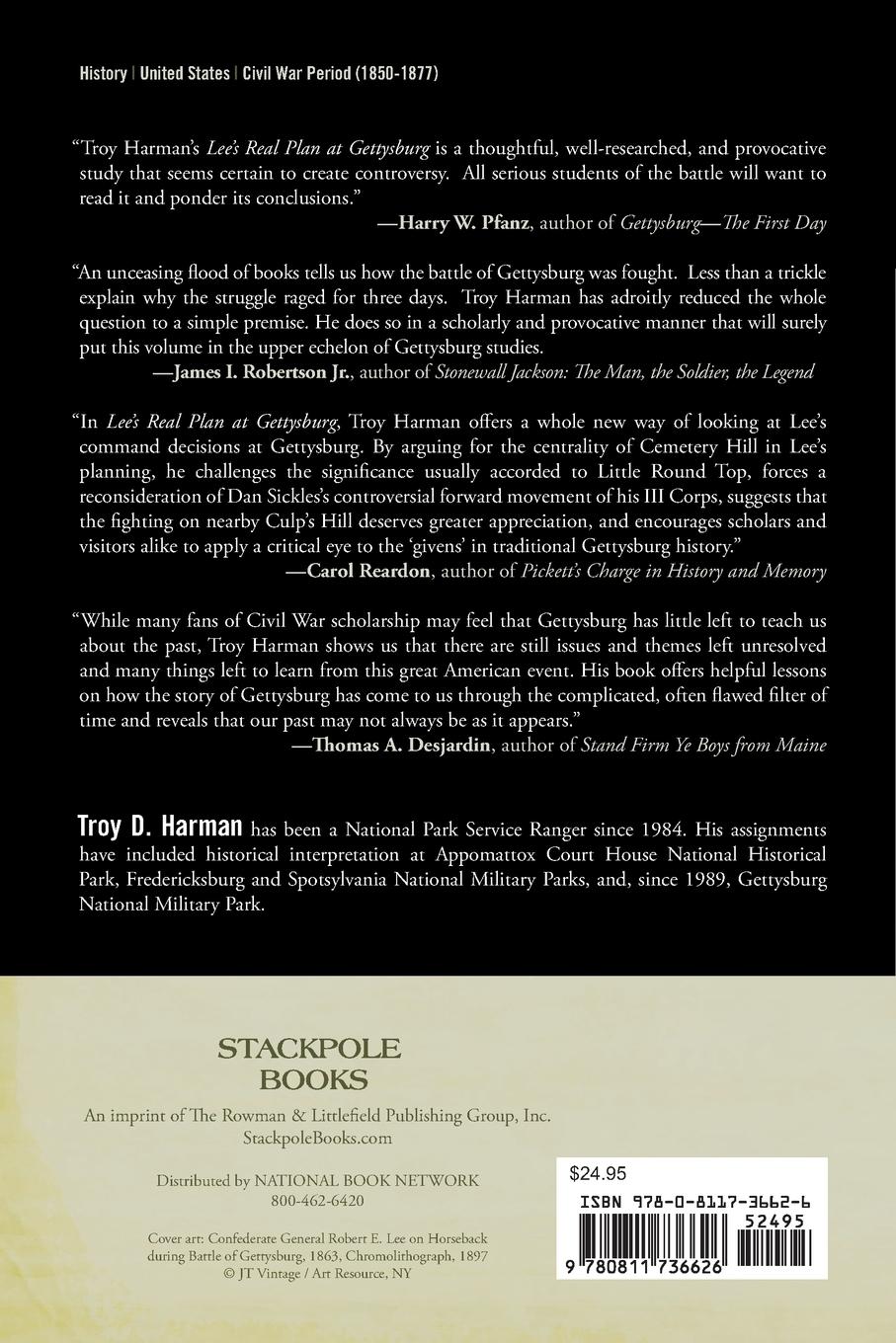 Rückseitencover Lee's Real Plan at Gettysburg