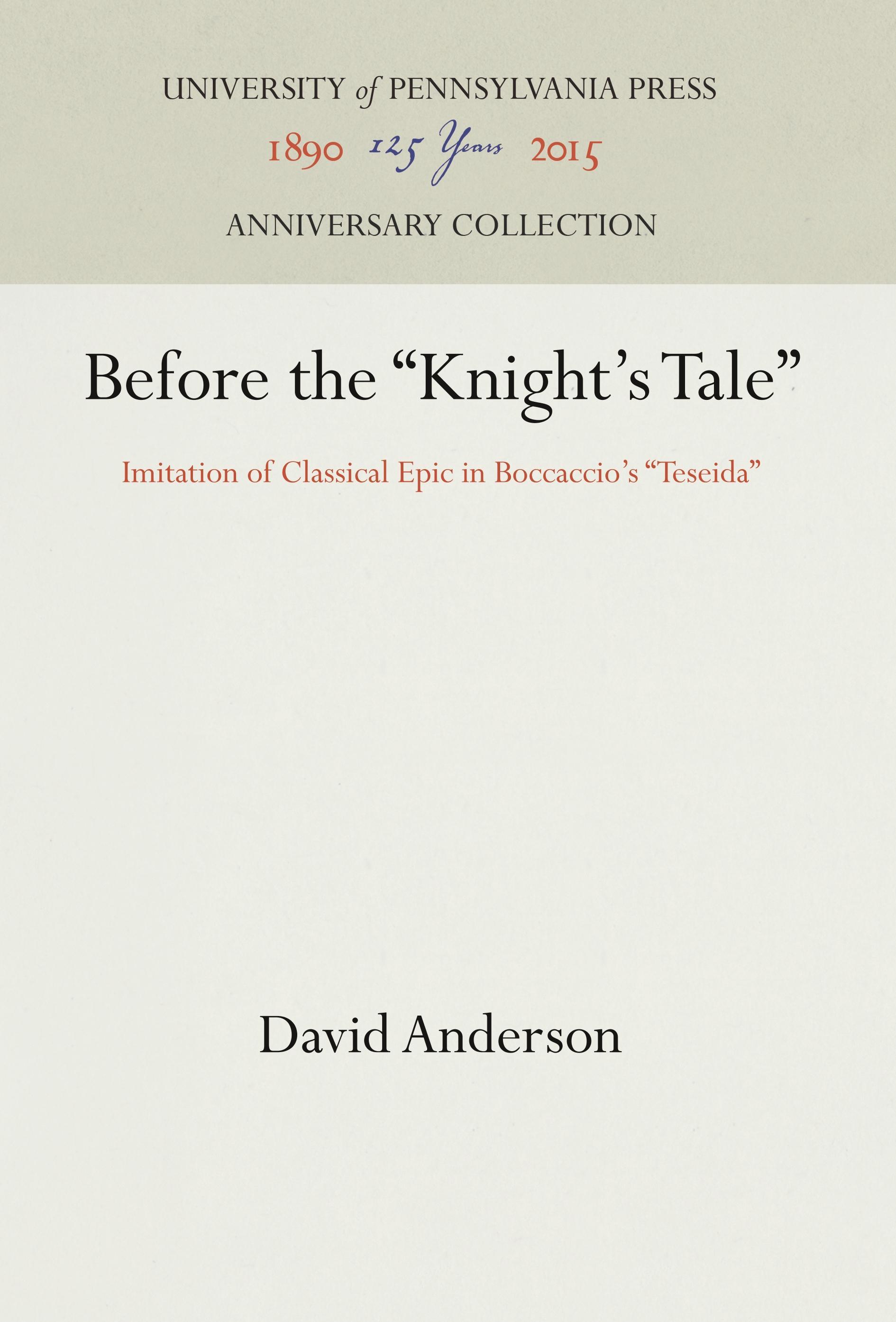 Vorderes Coverbild Before the Knight's Tale