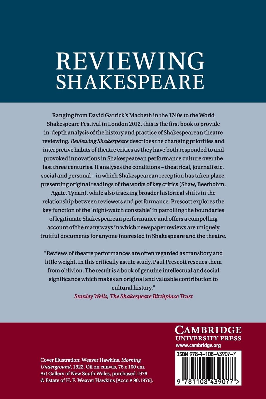 Rückseitencover Reviewing Shakespeare