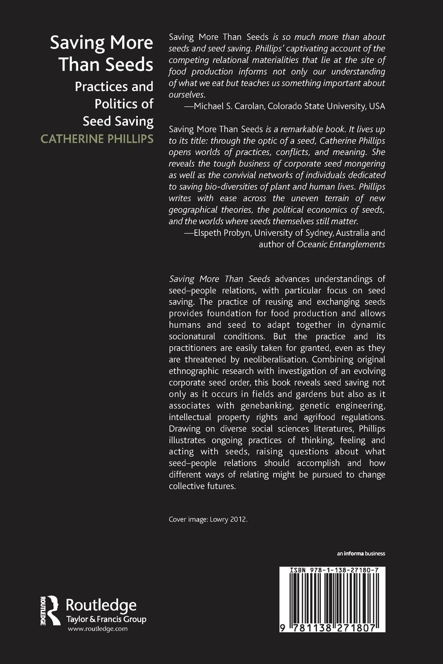 Rückseitencover Saving More Than Seeds