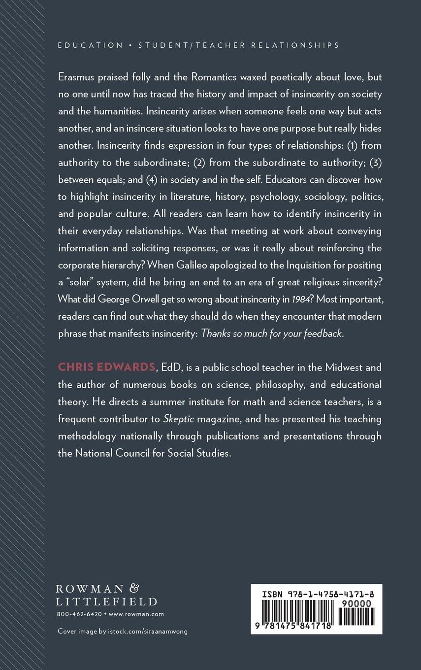 Rückseitencover Insights on Insincerity