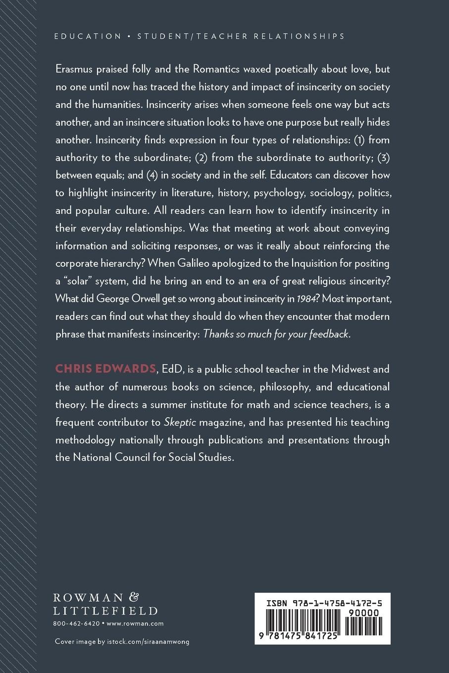 Rückseitencover Insights on Insincerity