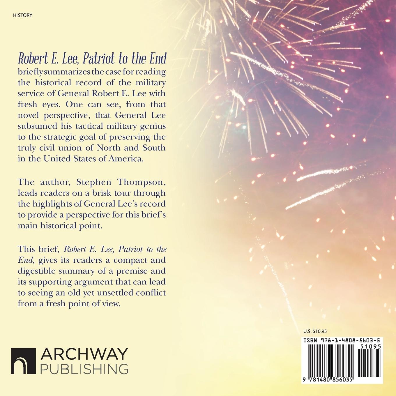 Rückseitencover Robert E. Lee, Patriot to the End