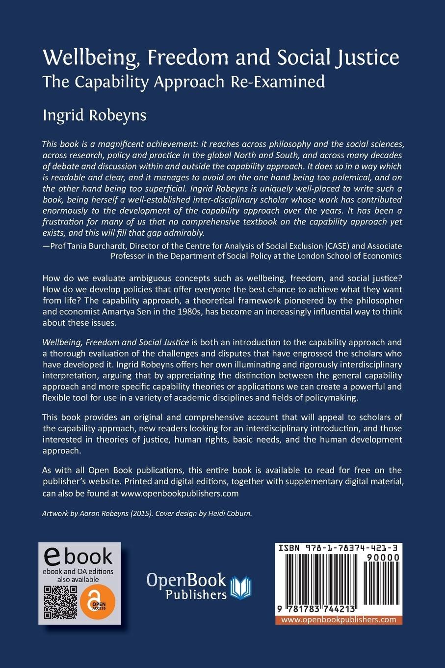 Rückseitencover Wellbeing, Freedom and Social Justice