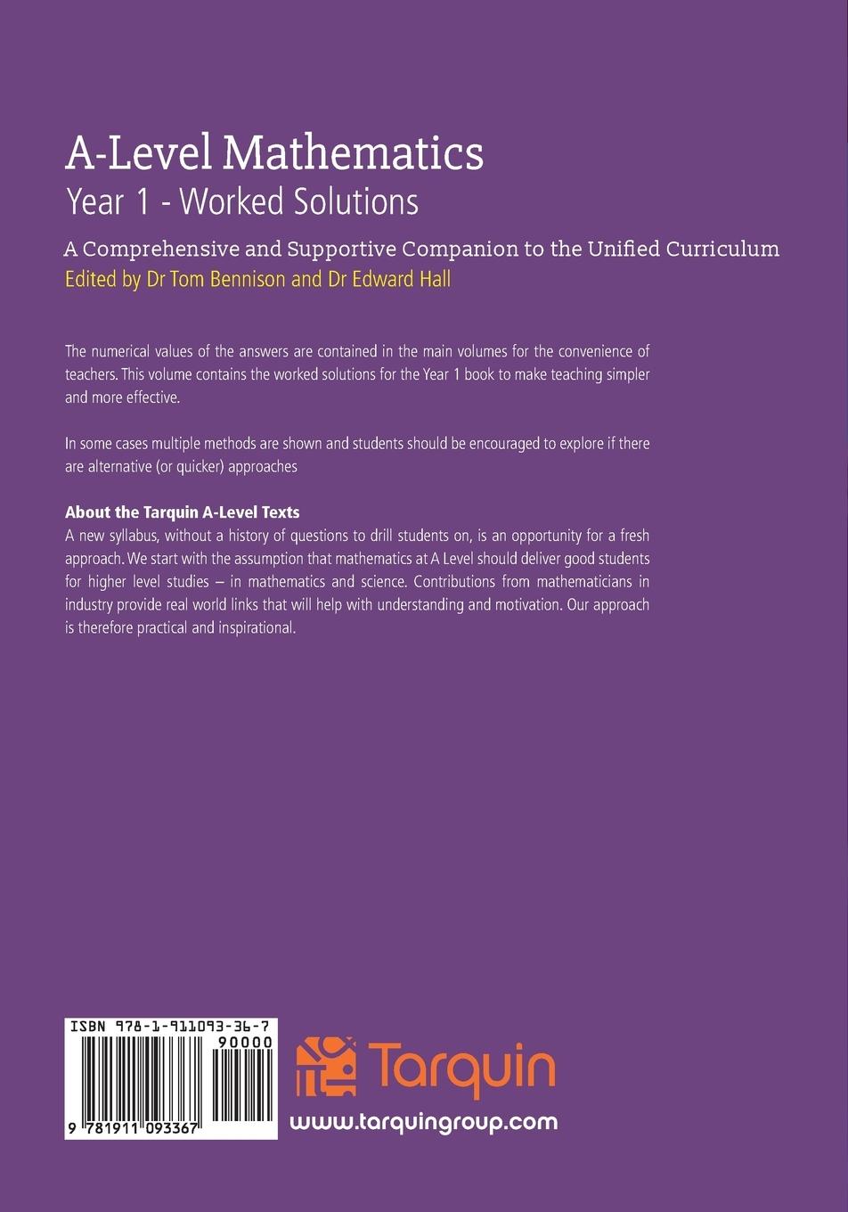 Rückseitencover A-Level Mathematics Year 1 Worked Solutions