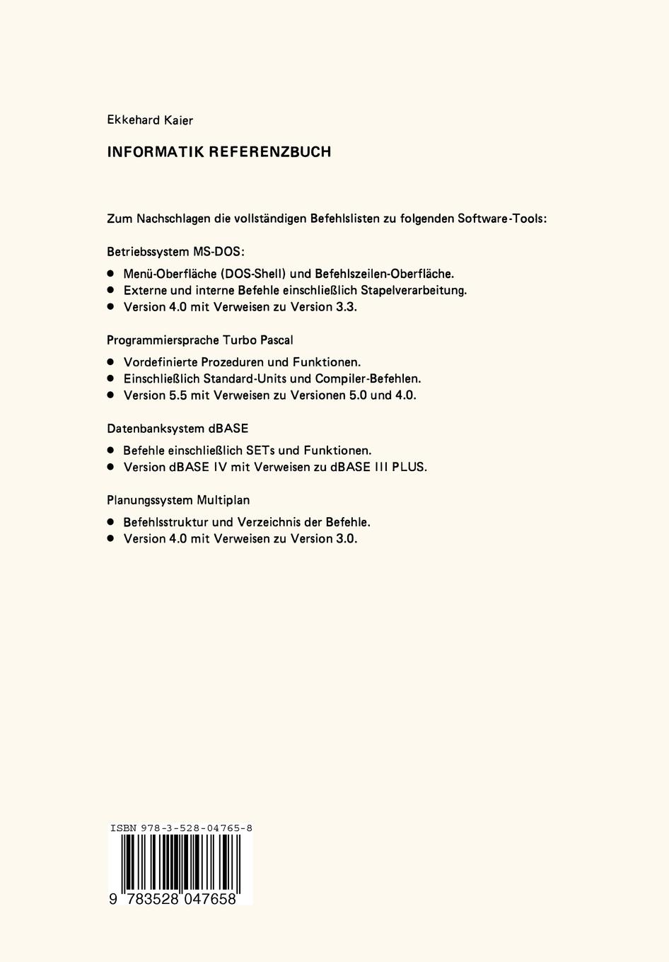 Rückseitencover Informatik