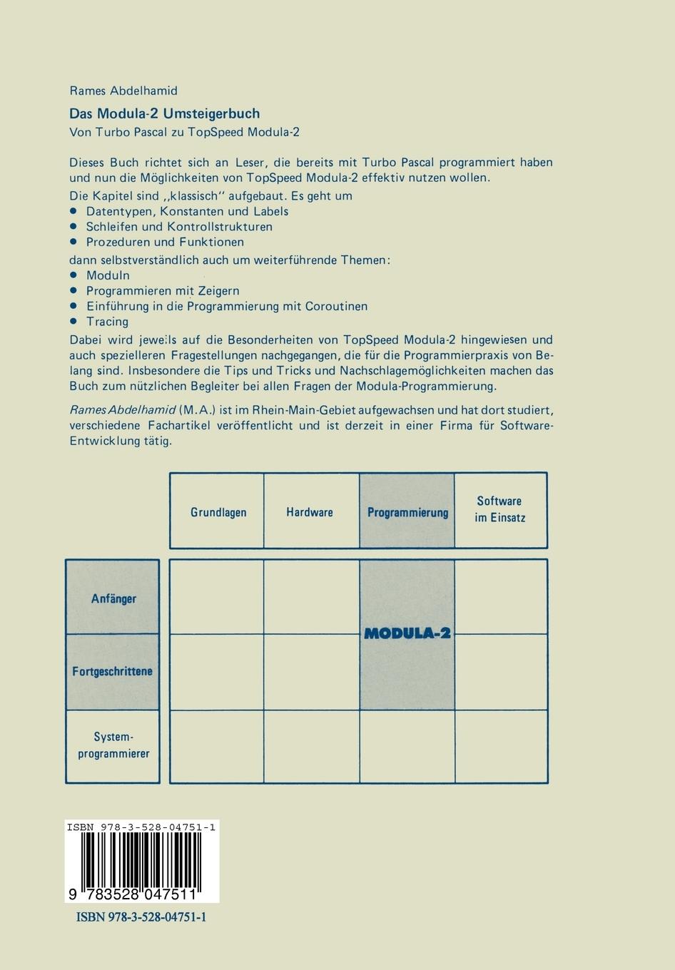 Rückseitencover Das Modula-2 Umsteigerbuch