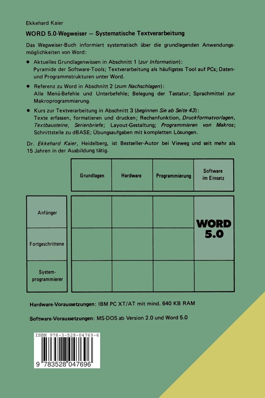 Rückseitencover Word 5.0-Wegweiser