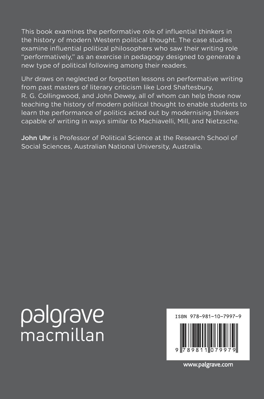 Rückseitencover Performing Political Theory