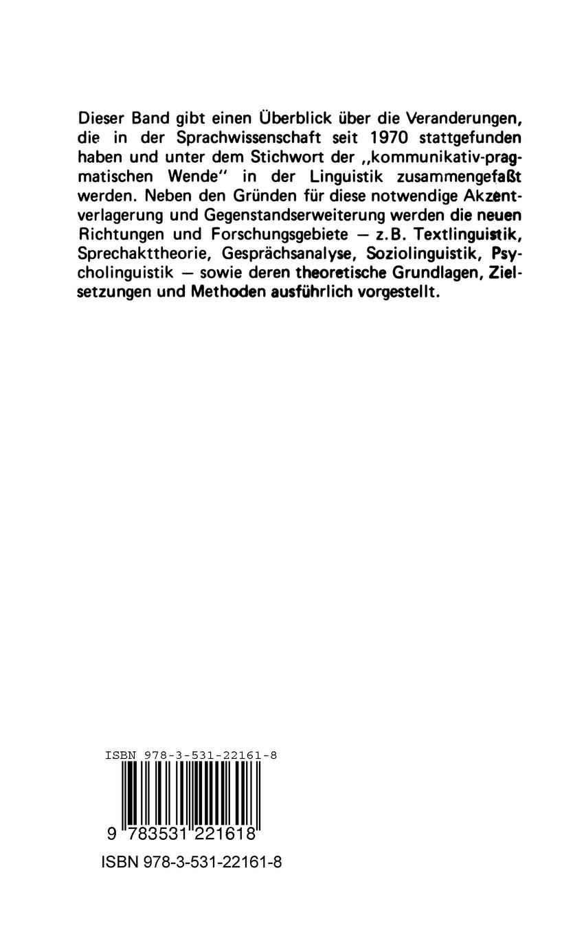 Rückseitencover Entwicklung der Sprachwissenschaft seit 1970