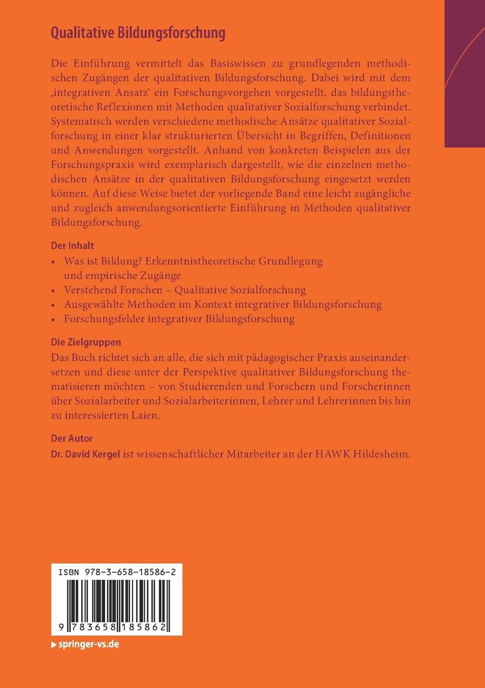 Rückseitencover Qualitative Bildungsforschung