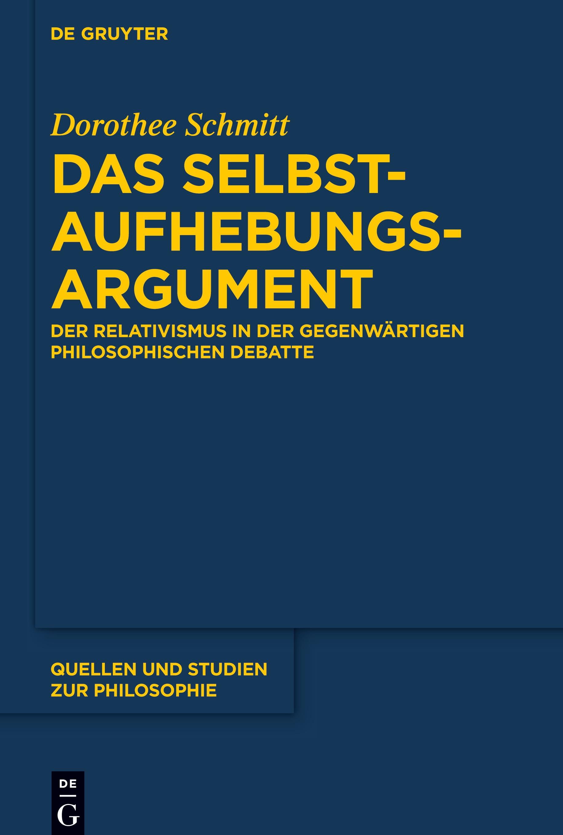 Vorderes Coverbild Das Selbstaufhebungsargument