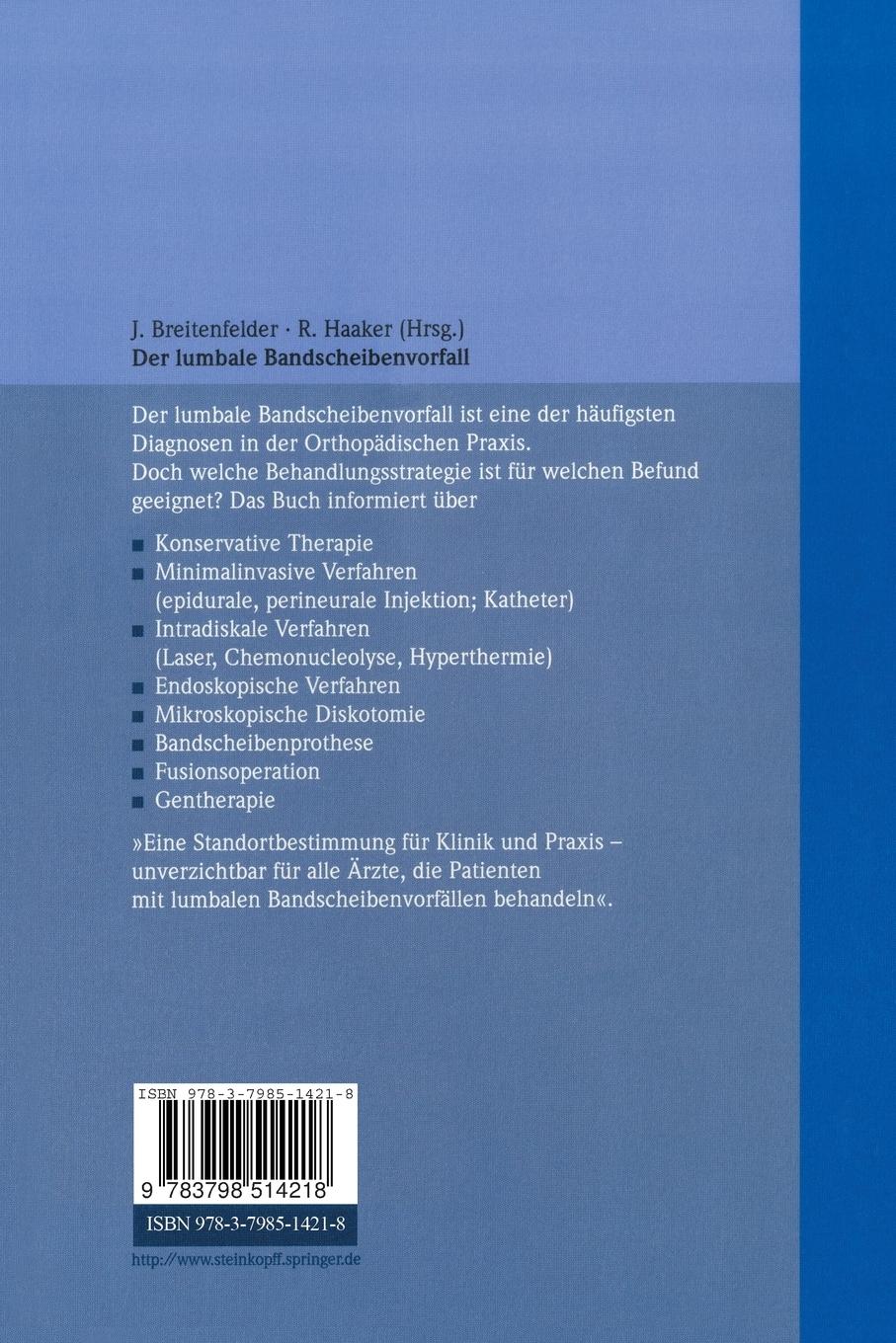Rückseitencover Der lumbale Bandscheibenvorfall