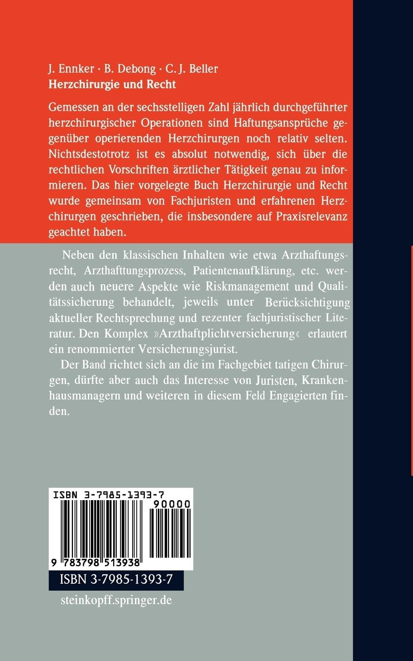 Rückseitencover Herzchirurgie und Recht