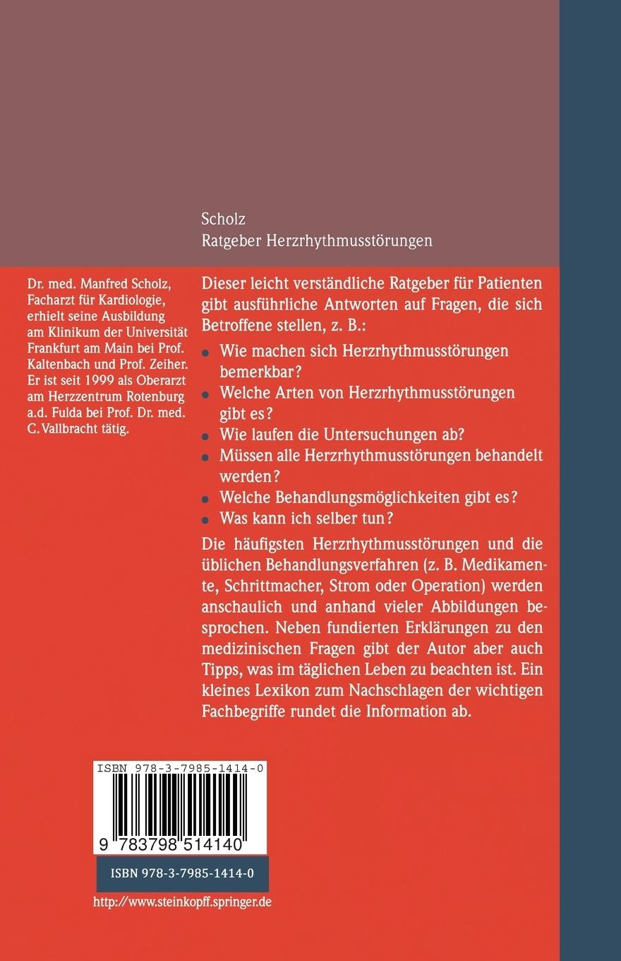 Rückseitencover Ratgeber Herzrhythmusstörungen