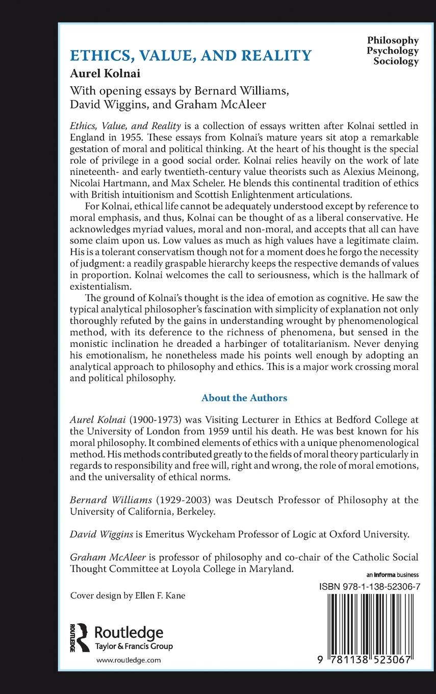 Rückseitencover Ethics, Value, and Reality