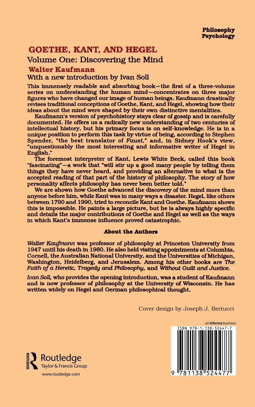 Rückseitencover Goethe, Kant, and Hegel