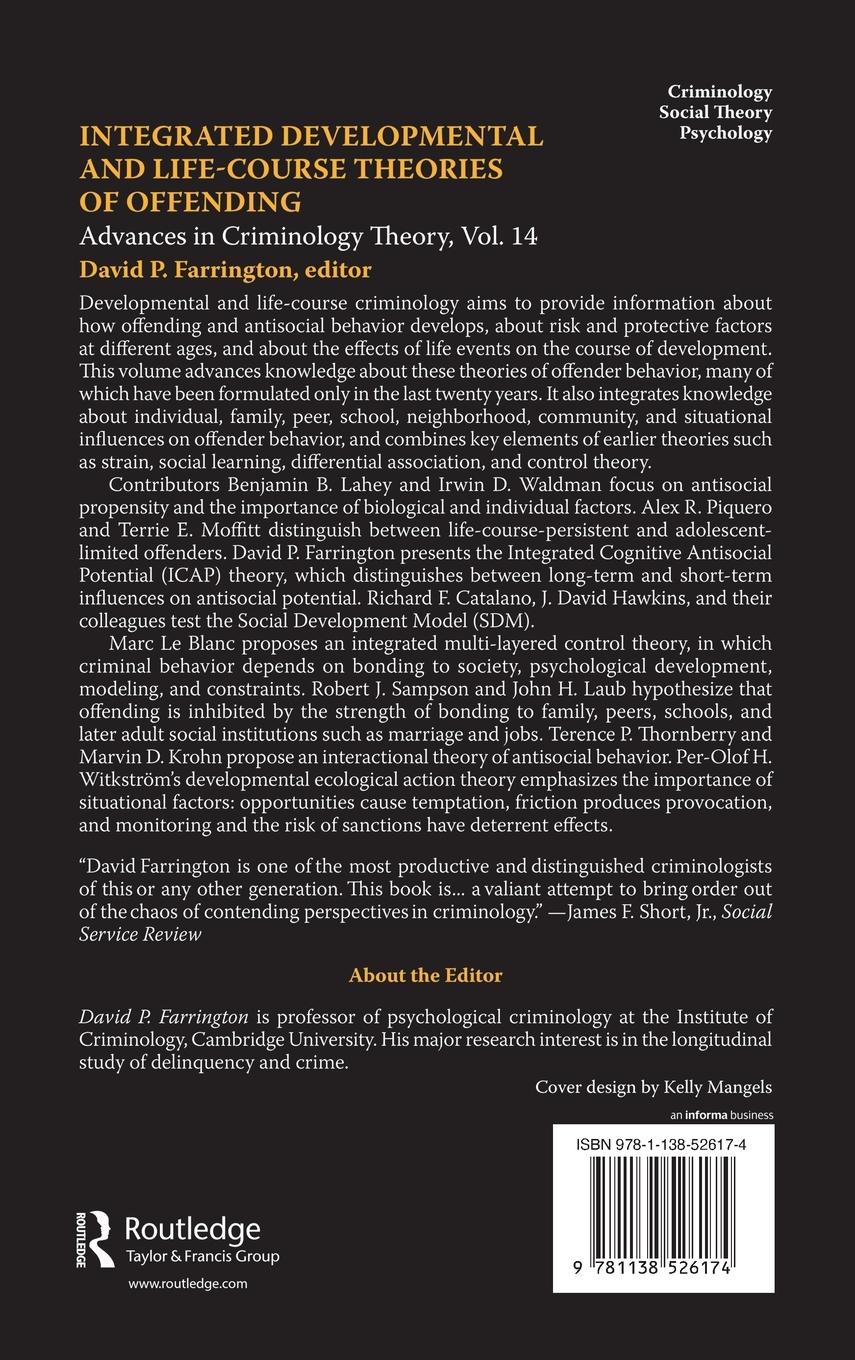 Rückseitencover Integrated Developmental and Life-course Theories of Offending