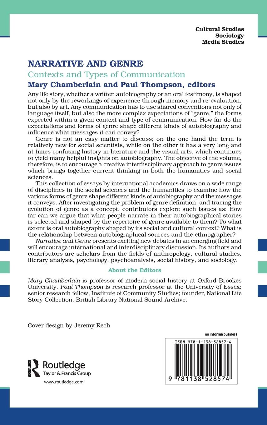 Rückseitencover Narrative and Genre
