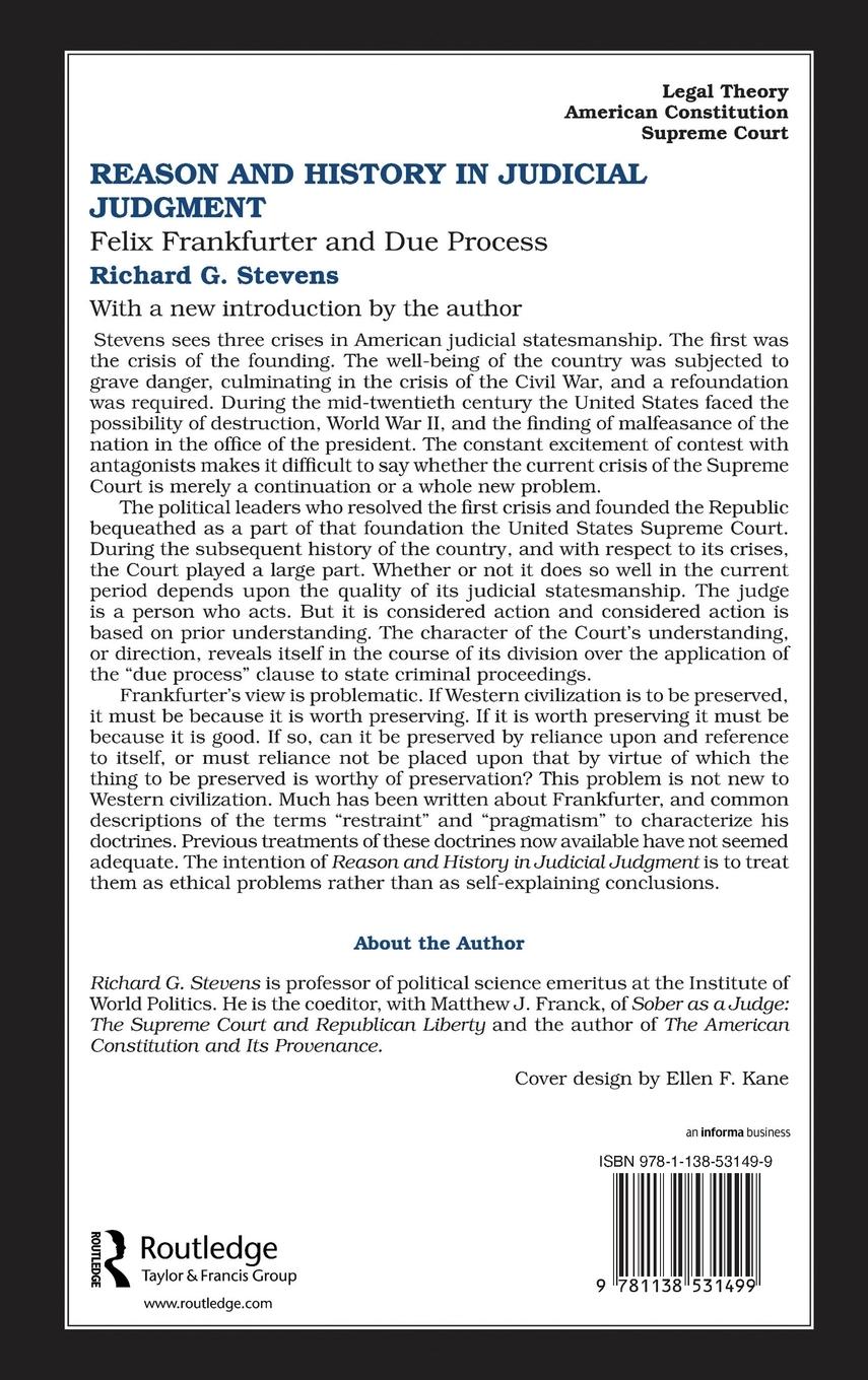 Rückseitencover Reason and History in Judicial Judgment