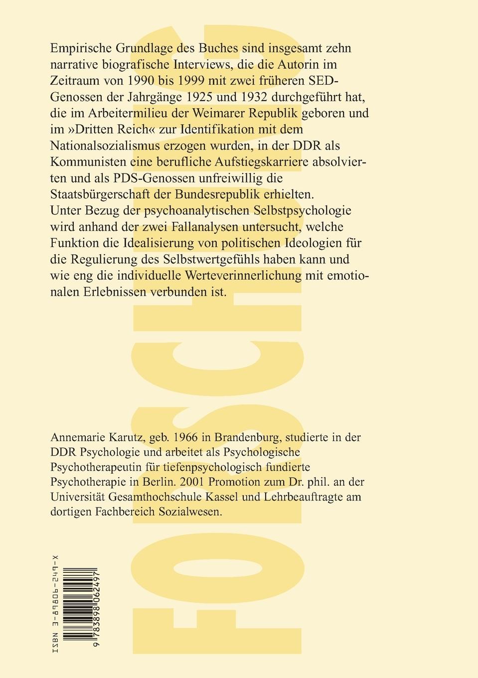 Rückseitencover Von der Idealisierung des Nationalsozialismus zur Idealisierung des Kommunismus