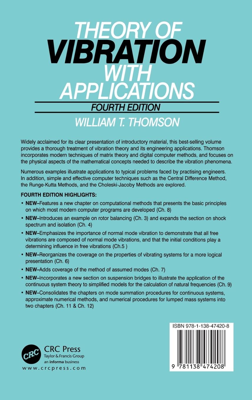 Rückseitencover Theory of Vibration with Applications