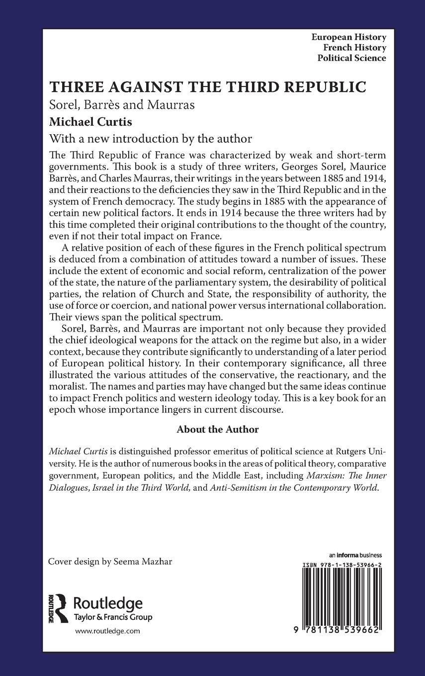 Rückseitencover Three Against the Third Republic