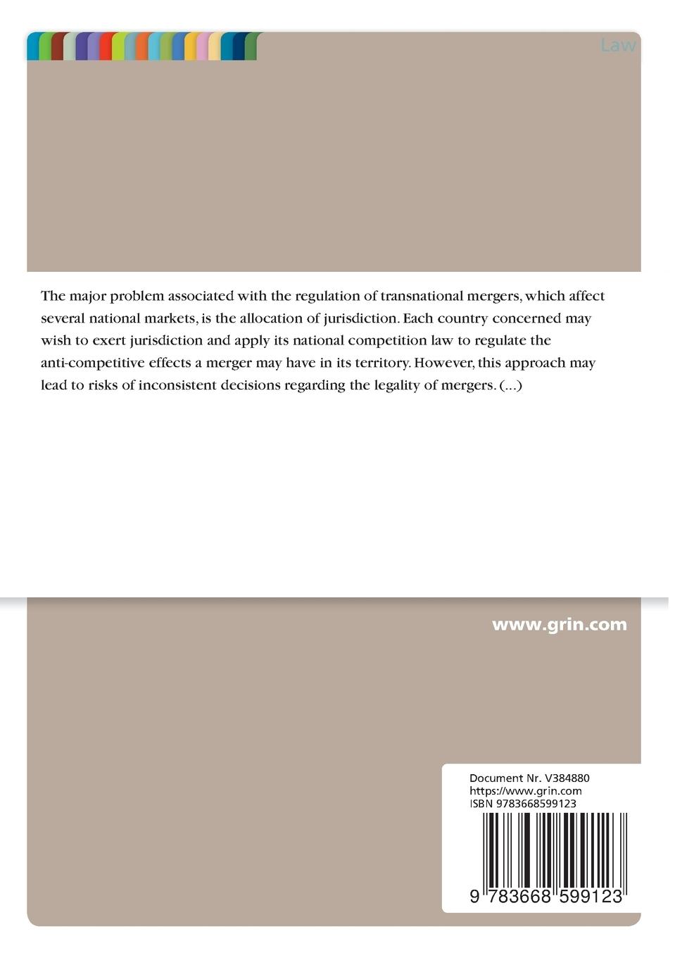 Rückseitencover A comparative analysis of EU and US transnational mergers regulation