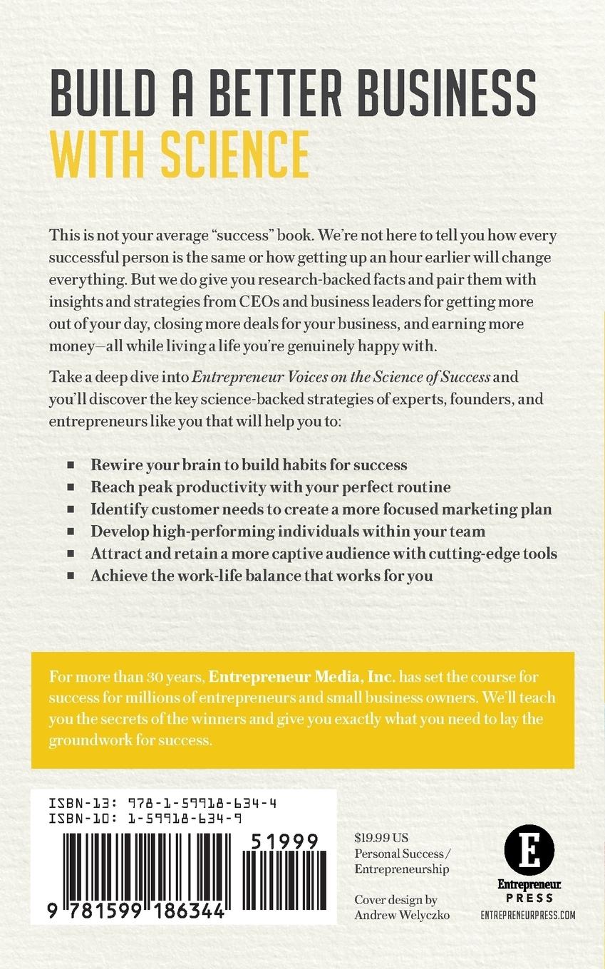 Rückseitencover Entrepreneur Voices on the Science of Success