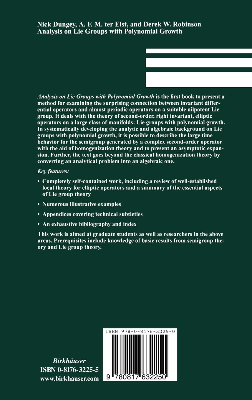 Rückseitencover Analysis on Lie Groups with Polynomial Growth