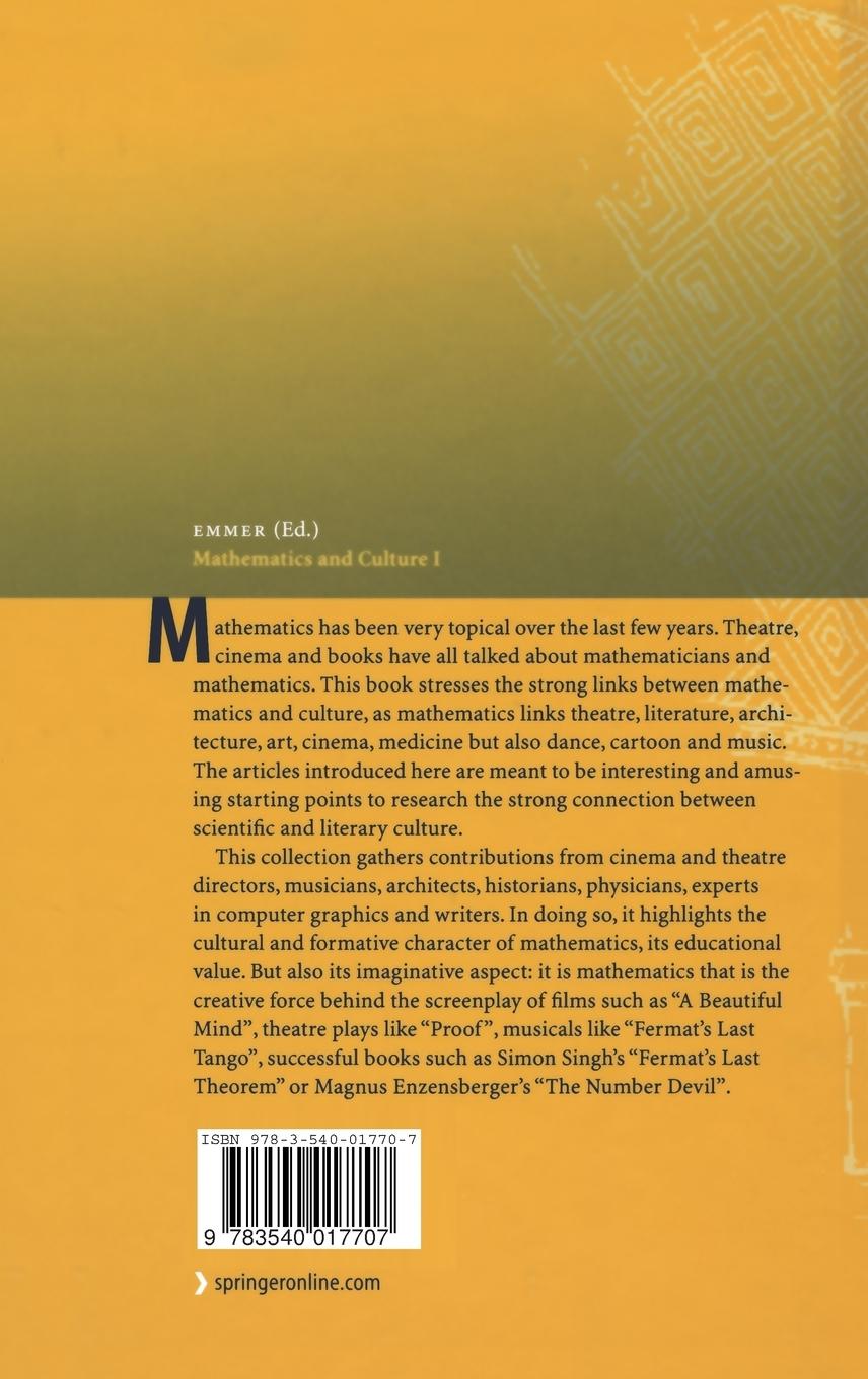 Rückseitencover Mathematics and Culture I