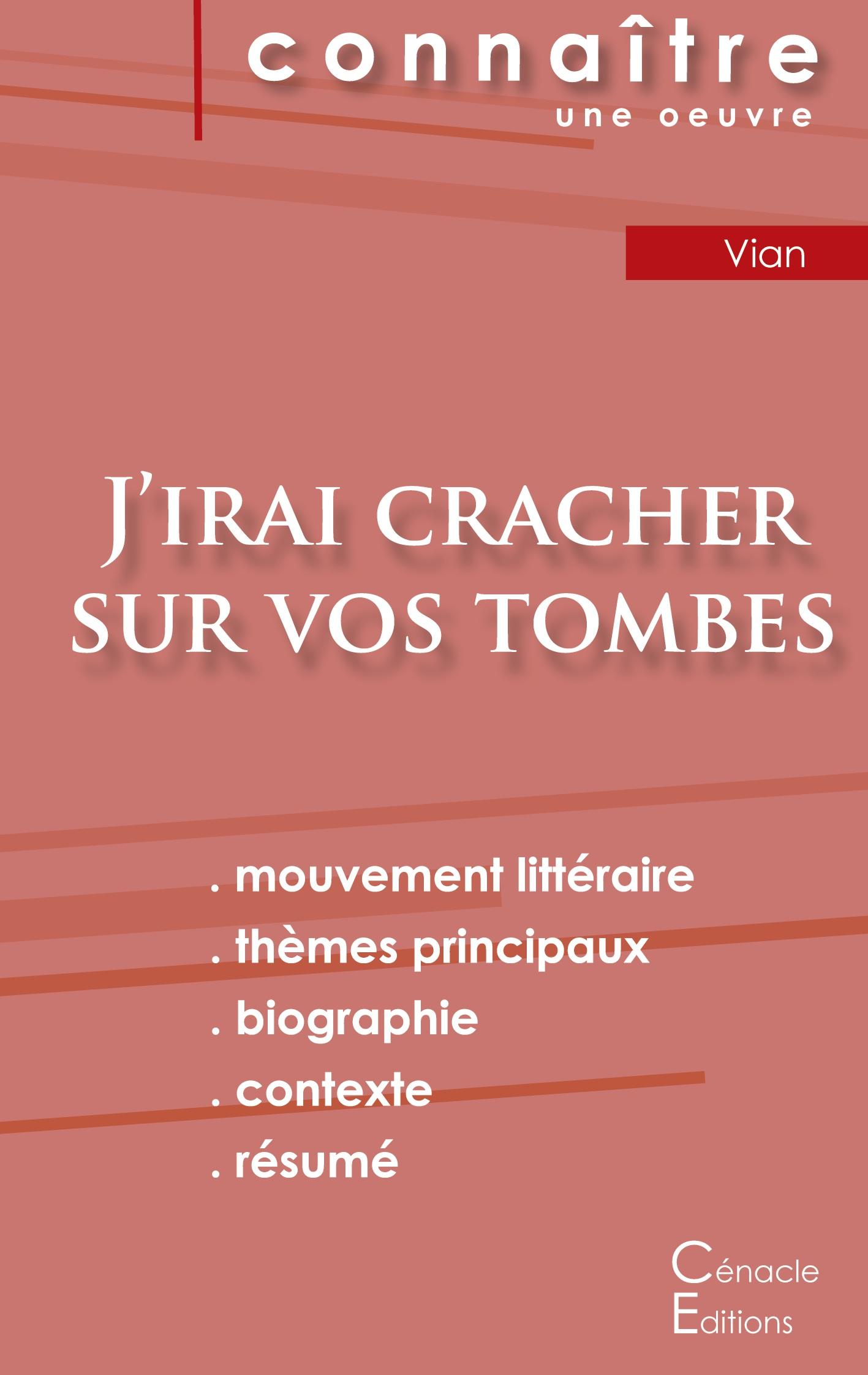 Vorderes Coverbild Fiche de lecture J'irai cracher sur vos tombes de Boris Vian (Analyse littéraire de référence et résumé complet)