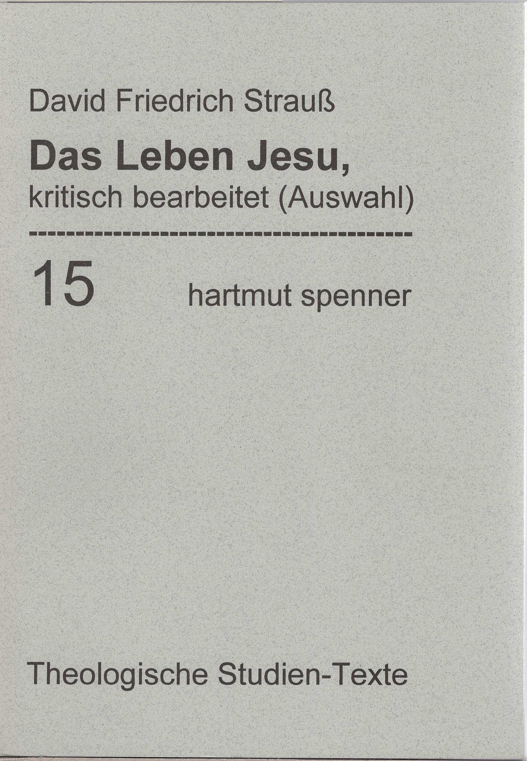 Vorderes Coverbild Das Leben Jesu, kritisch bearbeitet. (Bd 15)