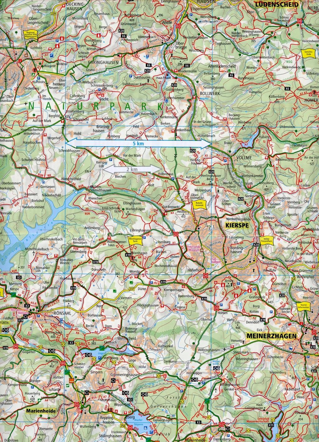 Beispielinhalt (Bild) Bergisches Land, Östlicher Teil 1:50 000