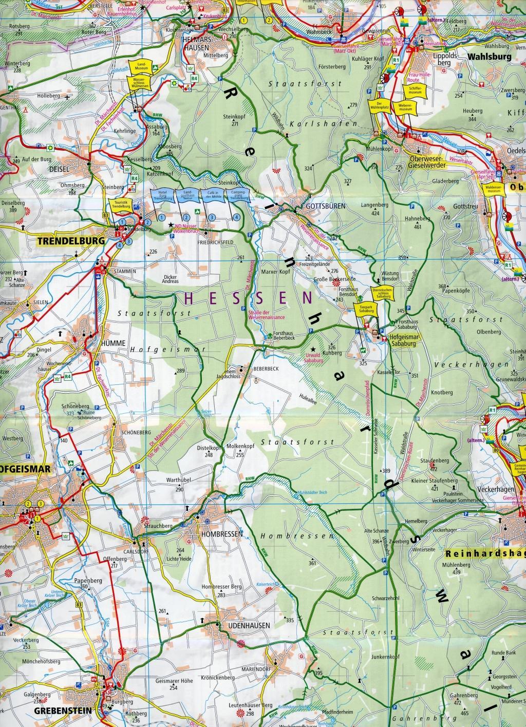 Beispielinhalt (Bild) Kassel und Umgebung 1:75 000