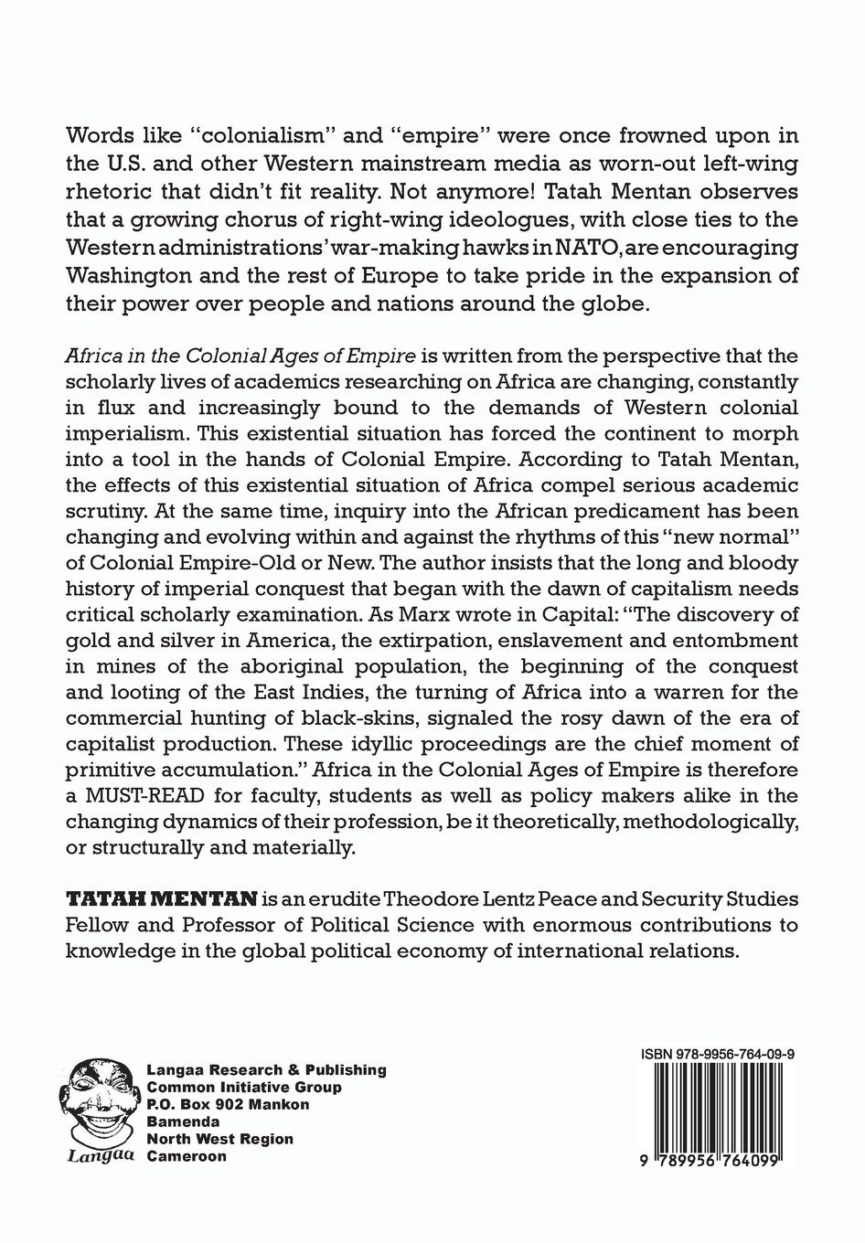 Rückseitencover Africa in the Colonial Ages of Empire