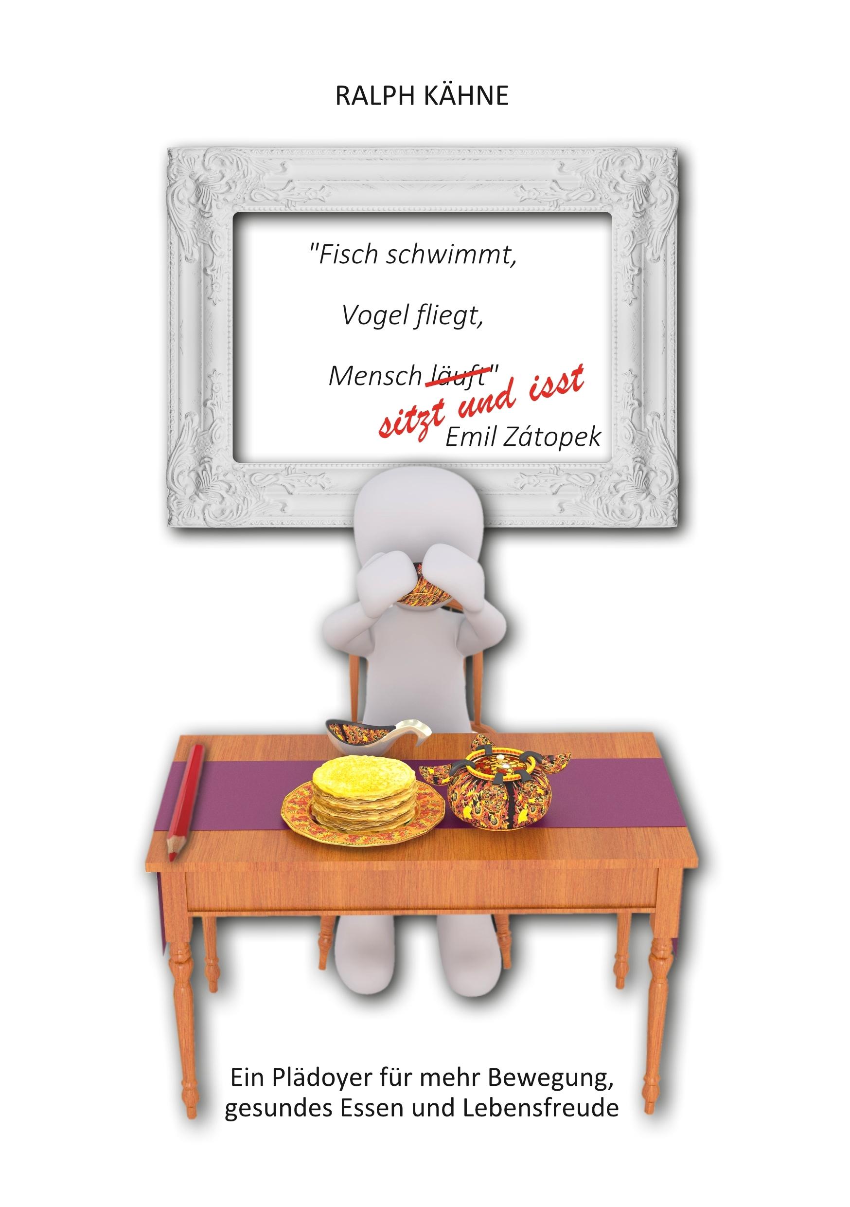 Vorderes Coverbild Fisch schwimmt, Vogel fliegt, Mensch sitzt und isst