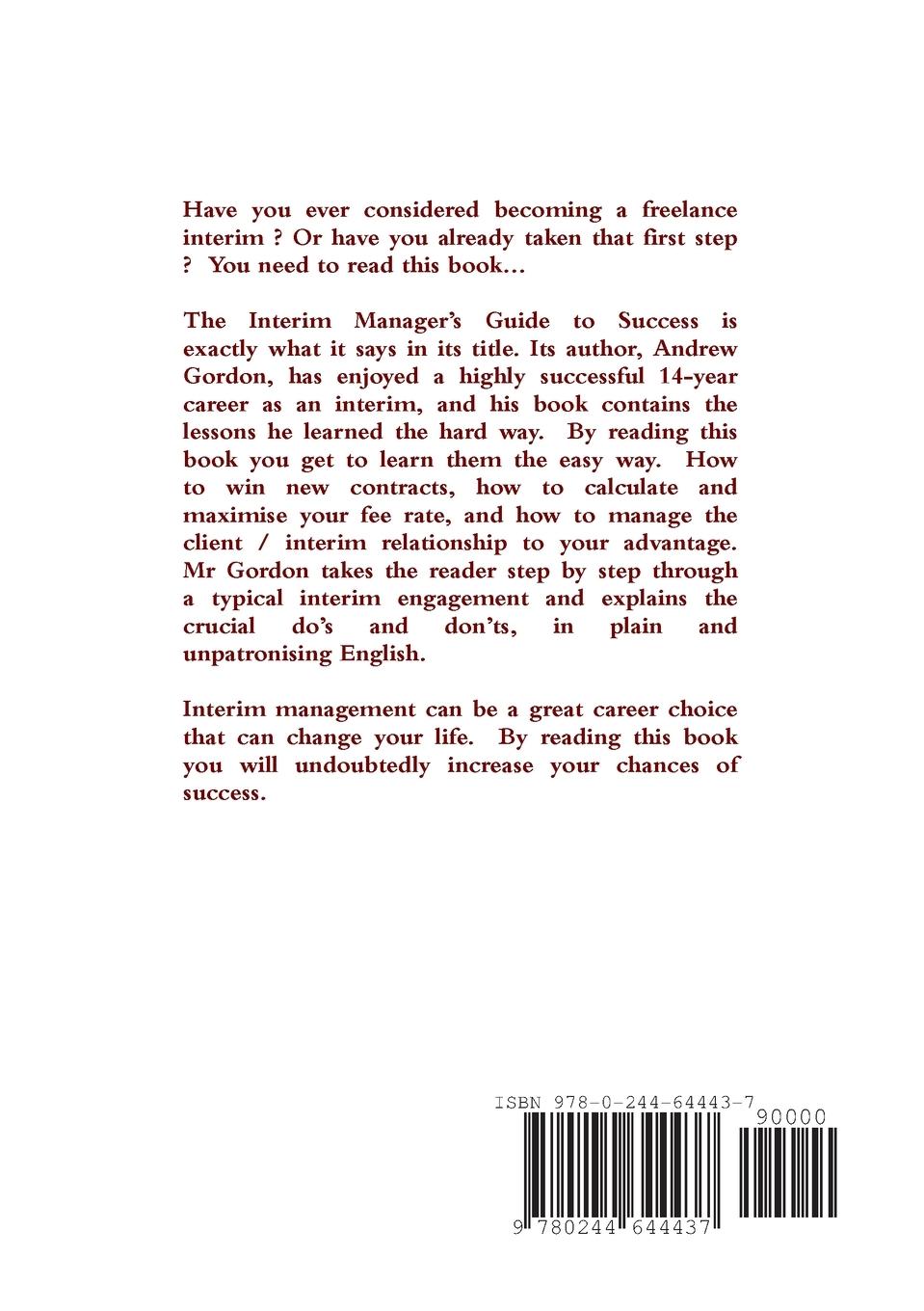 Rückseitencover The Interim Manager's Guide to Success