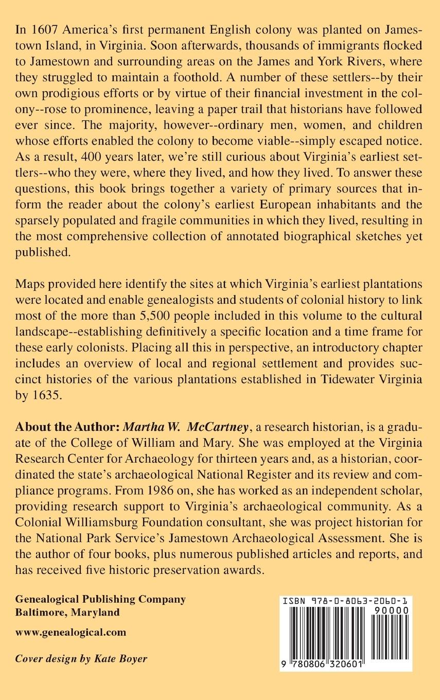 Rückseitencover Virginia Immigrants and Adventurers, 1607-1635