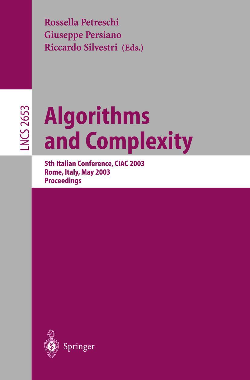 Vorderes Coverbild Algorithms and Complexity