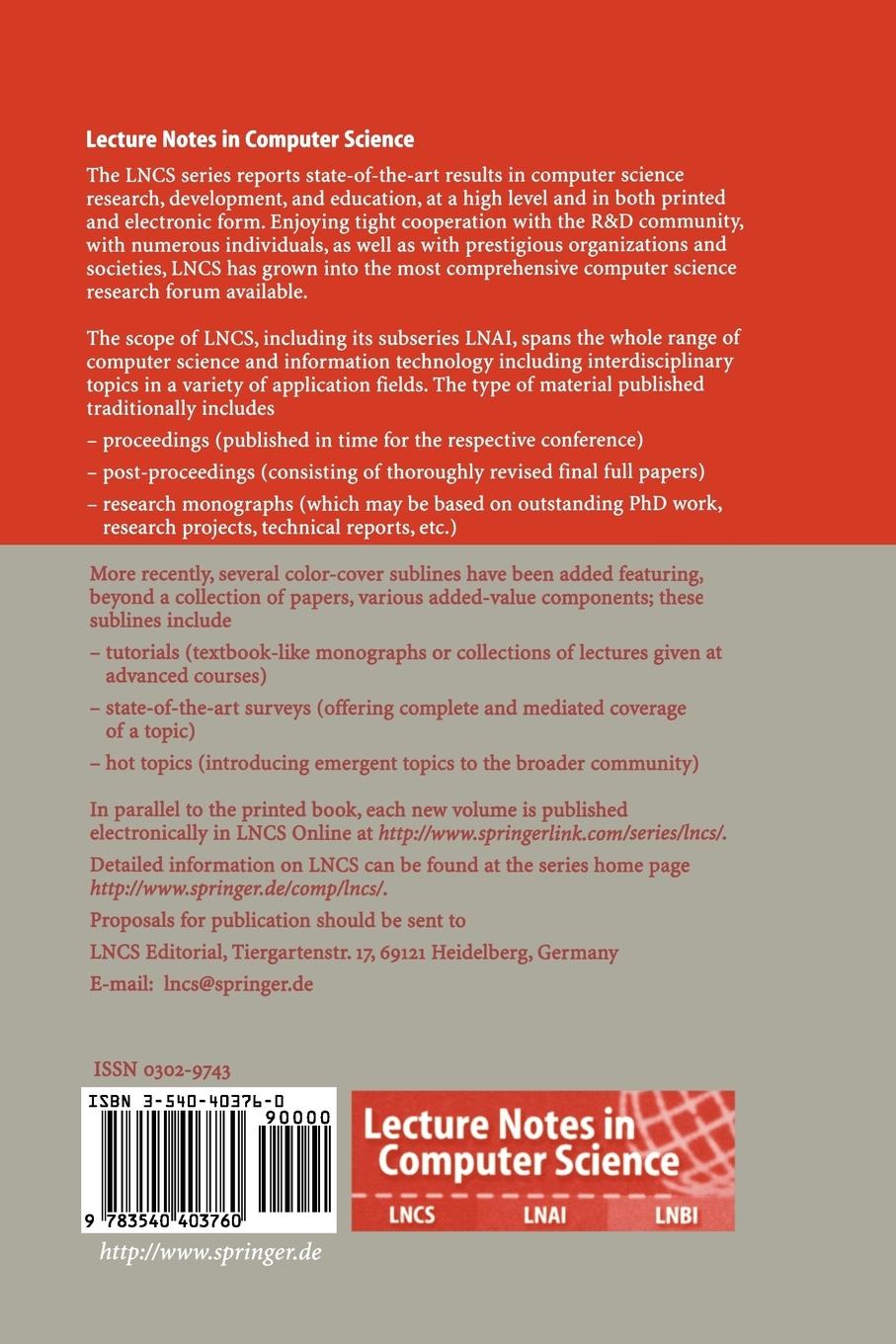 Rückseitencover Reliable Software Technologies -- Ada-Europe 2003