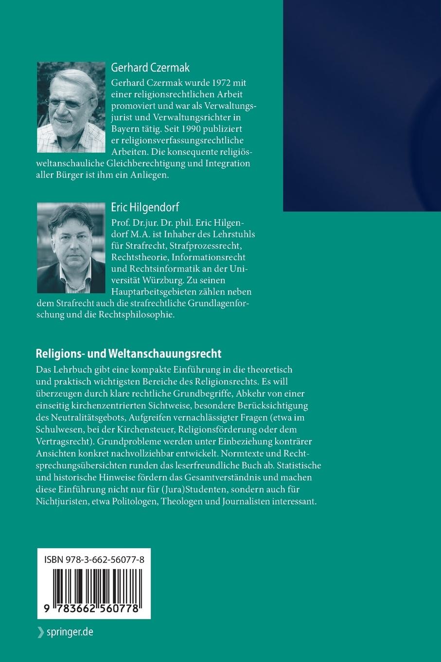 Rückseitencover Religions- und Weltanschauungsrecht