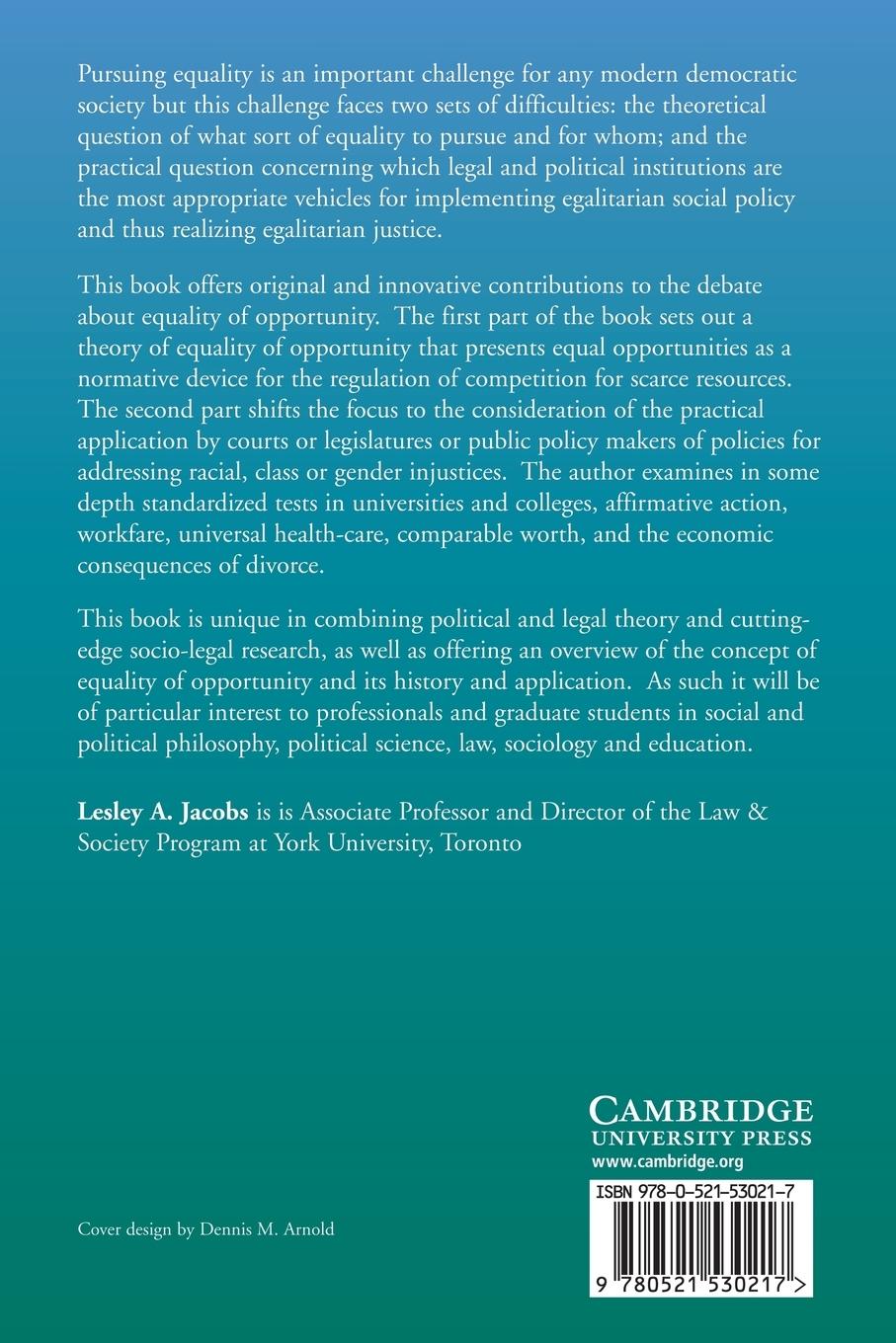 Rückseitencover Pursuing Equal Opportunities