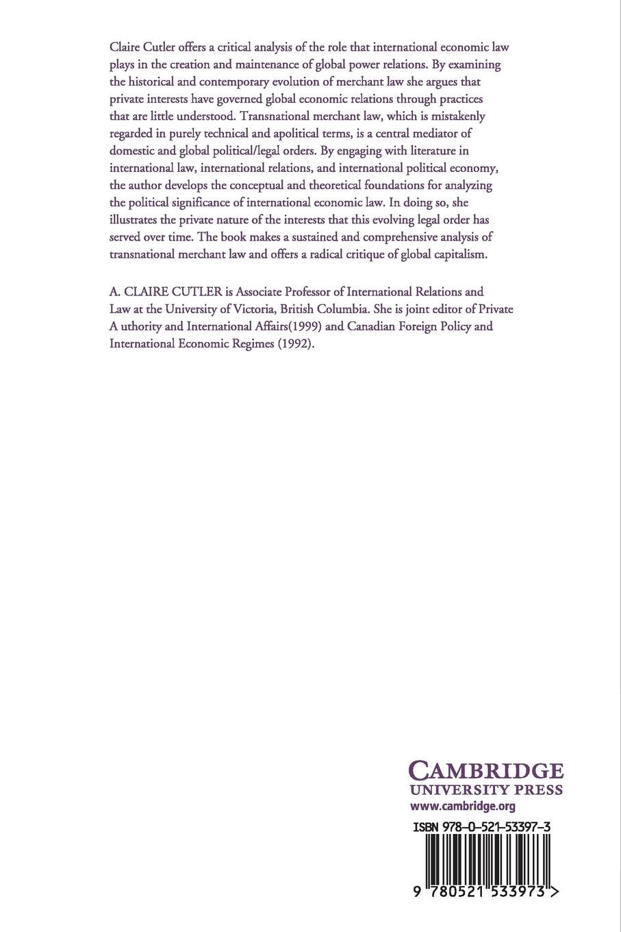 Rückseitencover Private Power and Global Authority