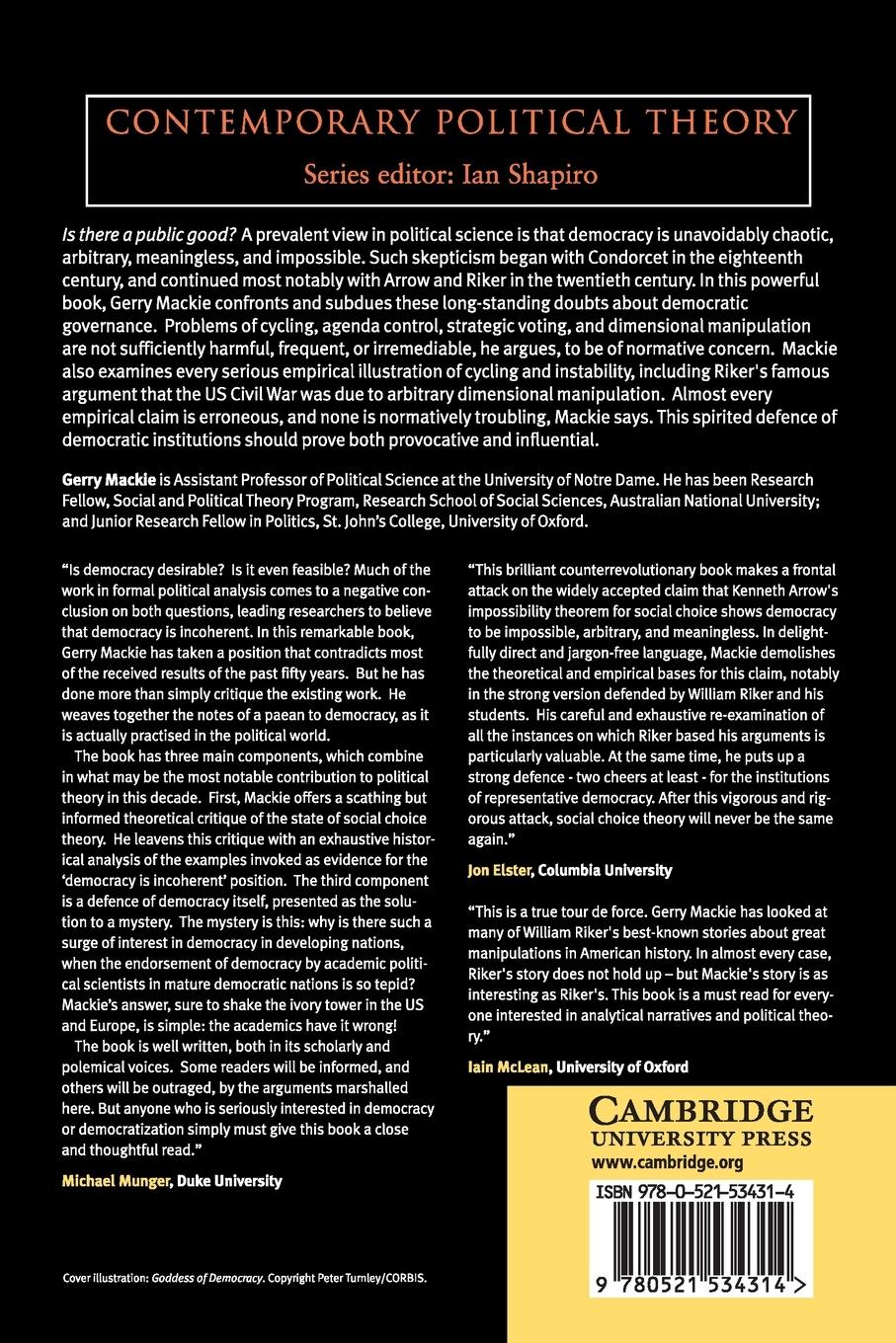 Rückseitencover Democracy Defended