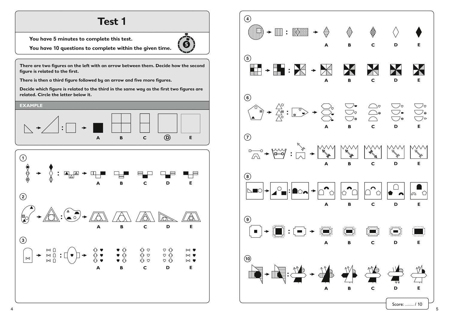 Beispielinhalt (Bild) 11+ Non-Verbal Reasoning Quick Practice Tests Age 9-10 (Year 5)