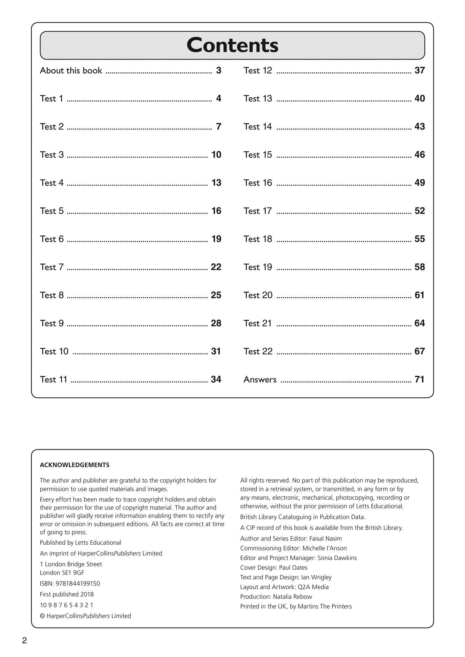 Beispielinhalt (Bild) 11+ Maths Quick Practice Tests Age 10-11 (Year 6) Book 1